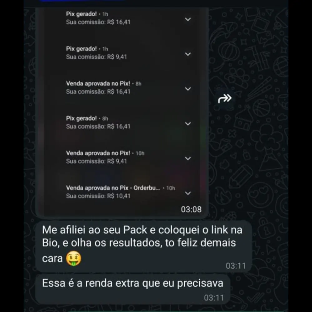 WhatsApp - Pix Recebido e Afiliado